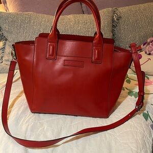 Vera Bradley Vegan Red Leather Tote Bag NWOT
